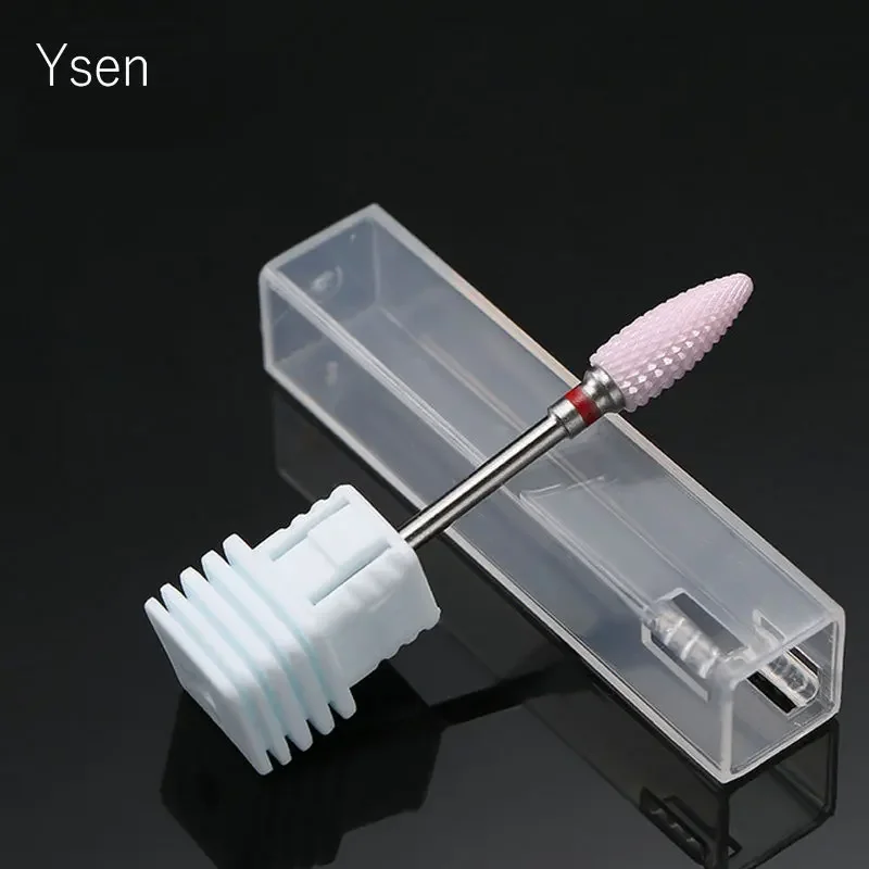 1Pc Roze Keramische Nail Art Boor Bits Frees Voor Manicure Elektrische Nagelvijlen Apparaat Voor Machine Nagellak gereedschap