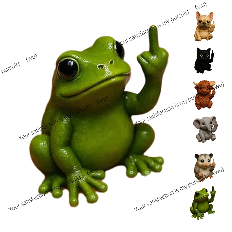 Interesting middle finger mini animal home doll, cute decoration