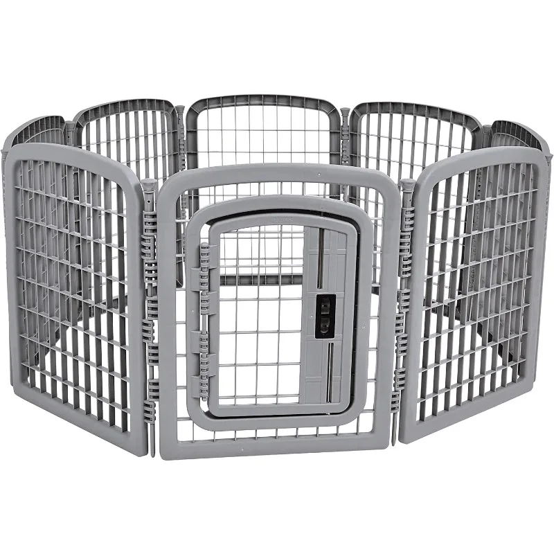 

8-Panel Octagonal Plastic Pet Pen Fence Enclosure With Gate, 28 inches,