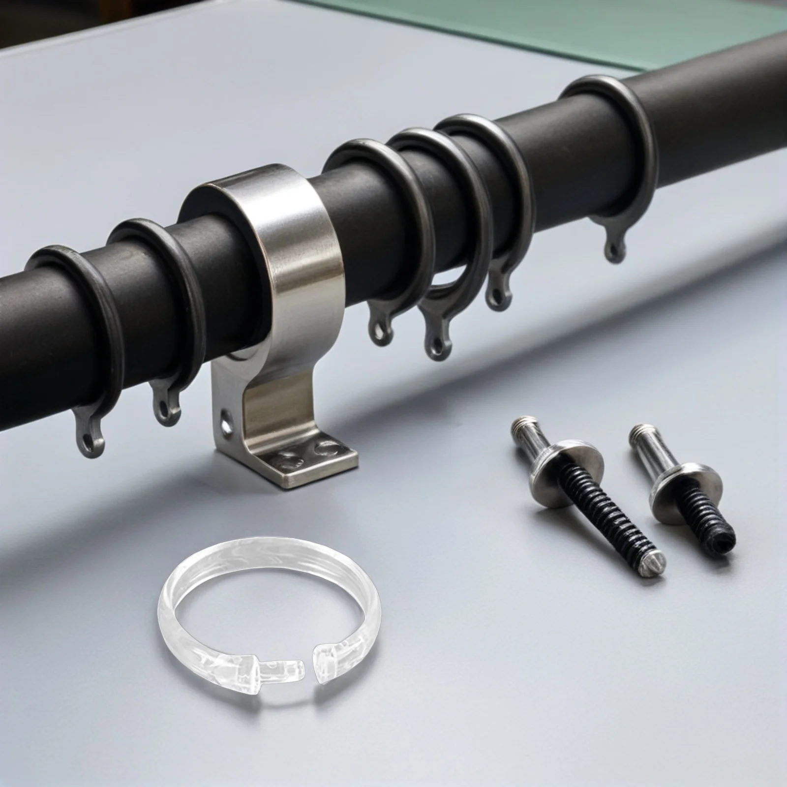 

60Pcs Shower Curtain Rings Clear Plastic Circular Hooks Openable Sliding Rings for Bathroom Curtain Hanging Eyelets for Curtains