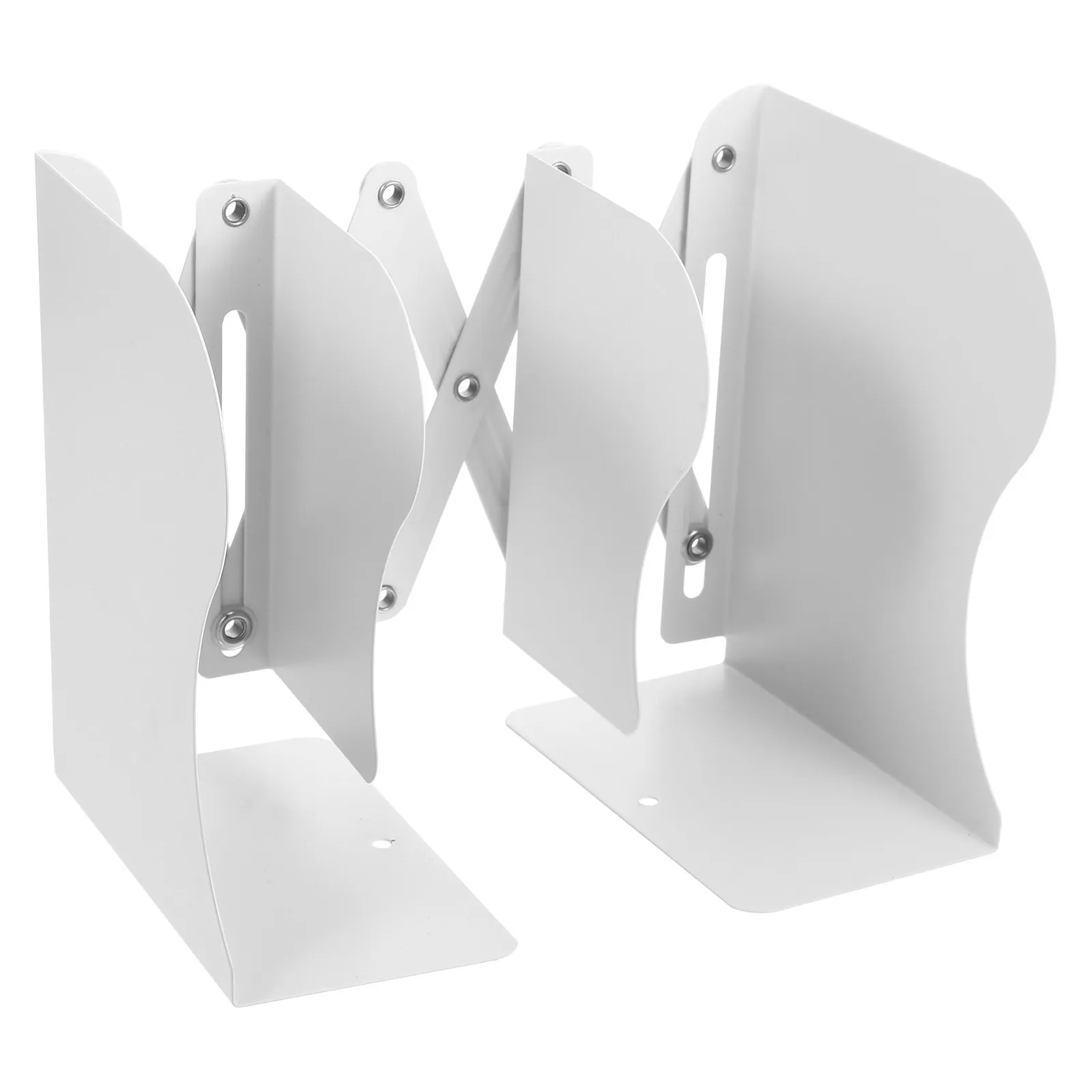 Adjustable Expandable Bookend Iron Book Holder for Shelves Cookbooks Magazines Heavy Duty Desktop Bookshelf Organizer