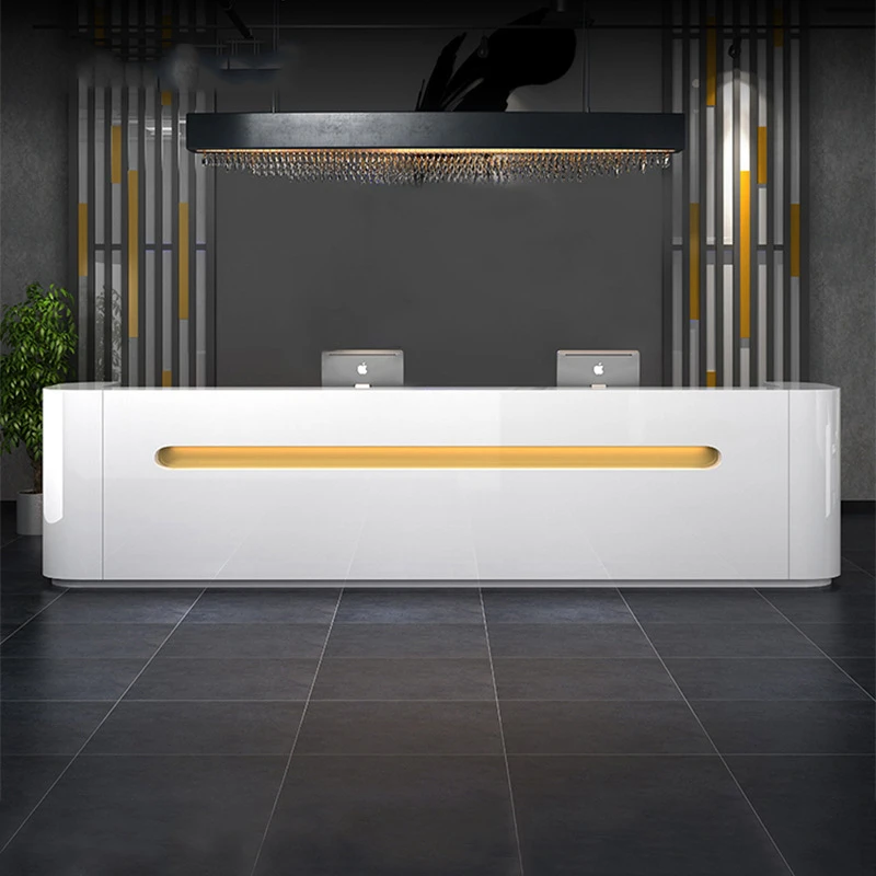 

Modern Company Reception Table Luxury Office Furniture Front Desk Reception Counter Customized Reception Desk