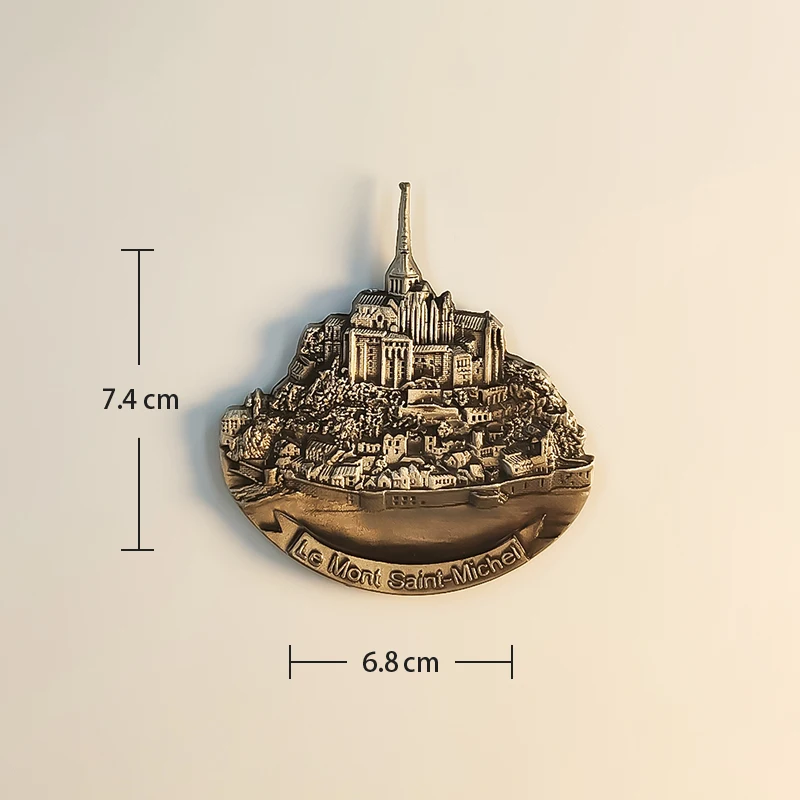 France,Mont Saint Michel, métal, 3D stéréoscopique, souvenirs de tourisme, peinture en résine, décor