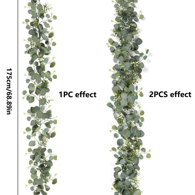 

1pc Artificial Plants Greenery Foliage Vine Christmas Tree Wedding Garden Courtyard Archway Home Room Wall Hanging Table Decor