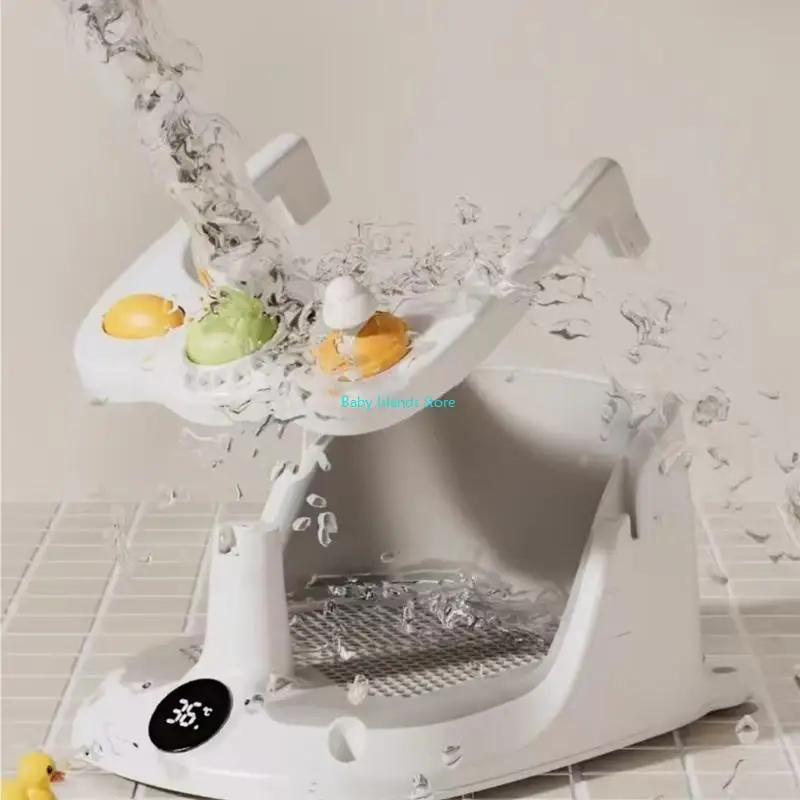 مقاعد حوض استحمام للأطفال K92D مع عرض لدرجة الحرارة، مقعد استحمام للأطفال للاستحمام أثناء الجلوس #4