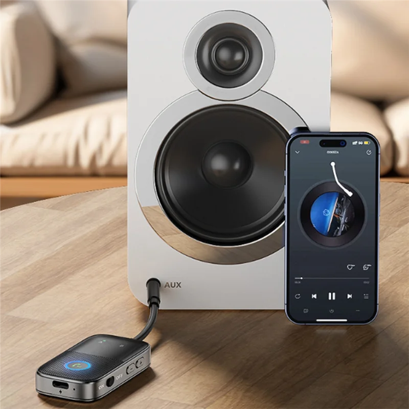 【뜨거운 판매 항목】 수신기 송신기 Bluetooth 5.4 3.5Mm AUX RGB 무선 오디오 어댑터 스피커 PC TV 자동차 오디오