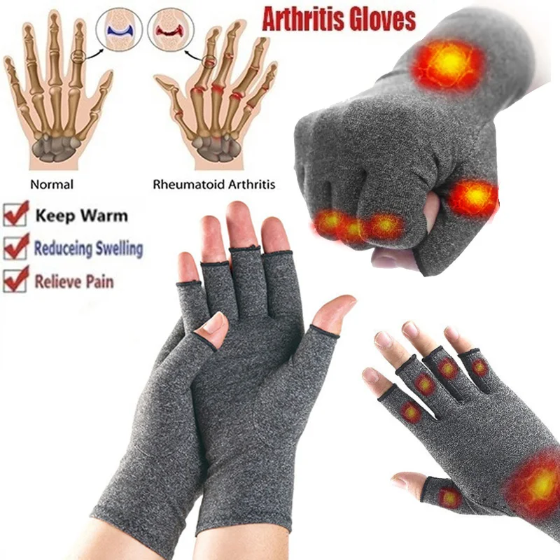 1 Pair Compression Arthritis Gloves Wrist Support Joint Pain Relief Hand Brace Women Men Therapy Wristband Compression Gloves