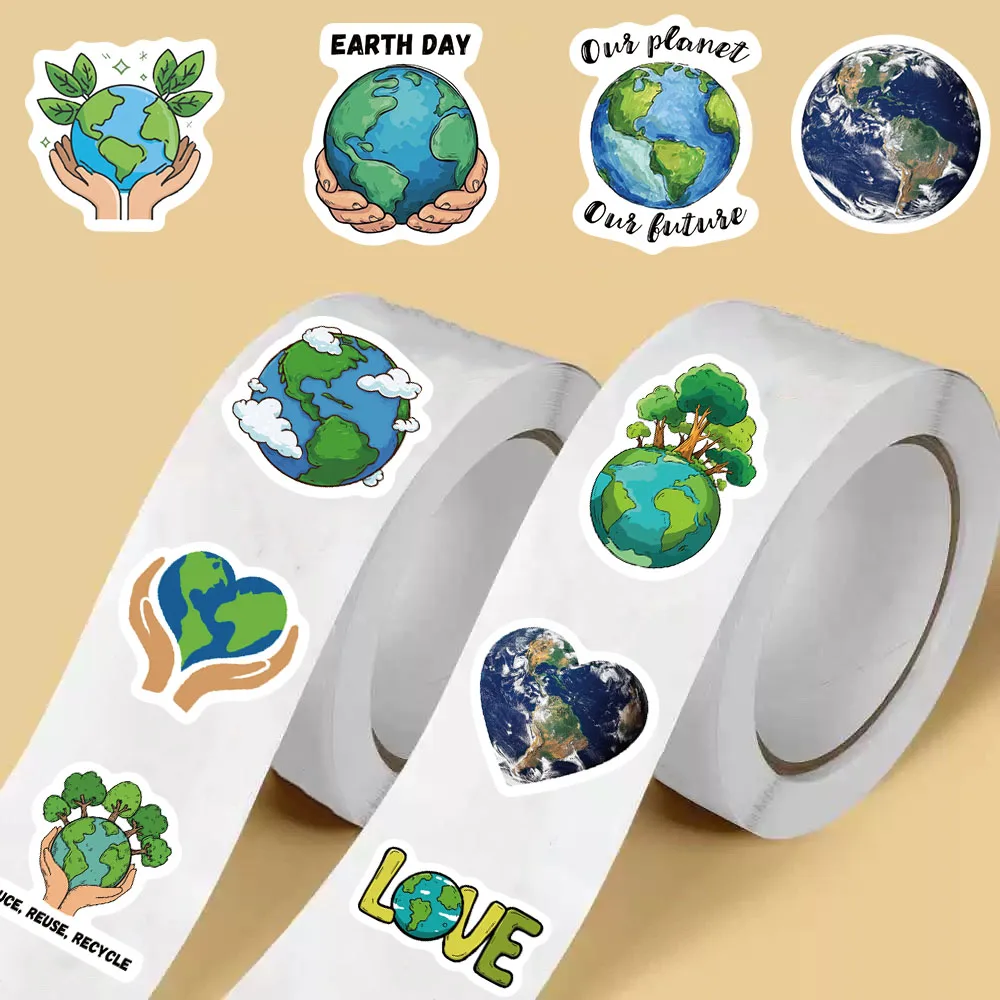 500PCS Take Care Of The Earth Roll Stickers Notebook PVC Laptop PVC Graffiti Skateboard Scripture Waterproof Phone Stickers