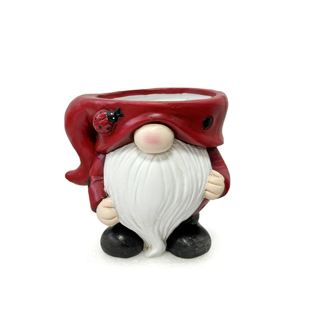 

Ceramic Christmas Elf Pot Figurine Adorable Exquisite Hydroponic Flower Holder Cartoon Dwarf Statue Vase Plant