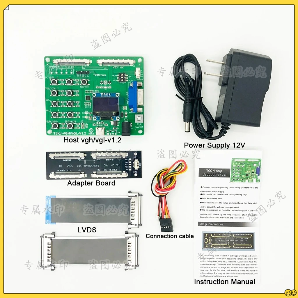 

Tcon VGH VGL Vcom Voltage Regulation Programmer TV repair tools TV maintenance Programmer adapter LED Screen Panel Display Tool