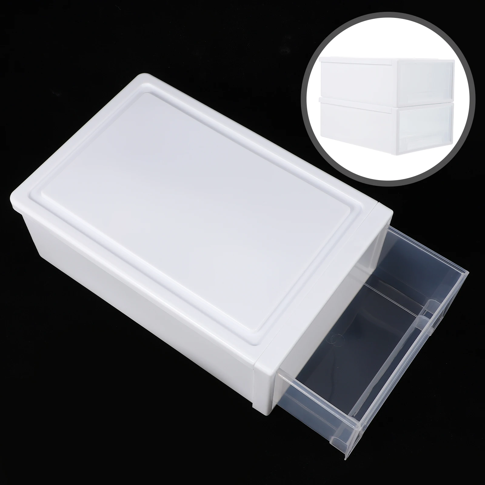 

2Pcs Transparent Storage Boxes Clothes Containers Plastic Drawer Style Clear Boxes for Clothing Organization Dustproof