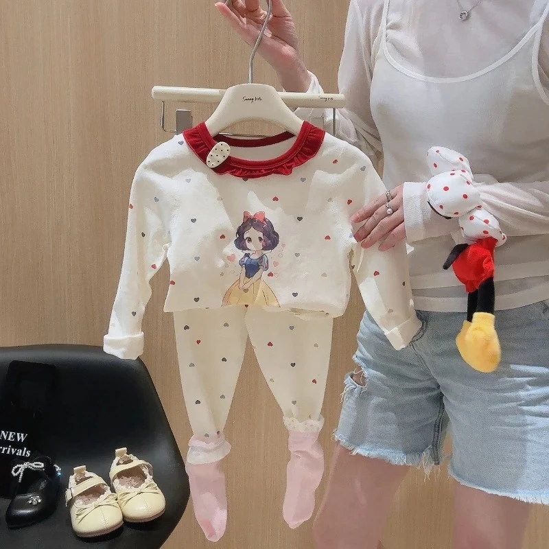 

2025 Girls Pajama Set, Princess Polka Dot Loungewear with Slim Fit for Kids Soft Comfort