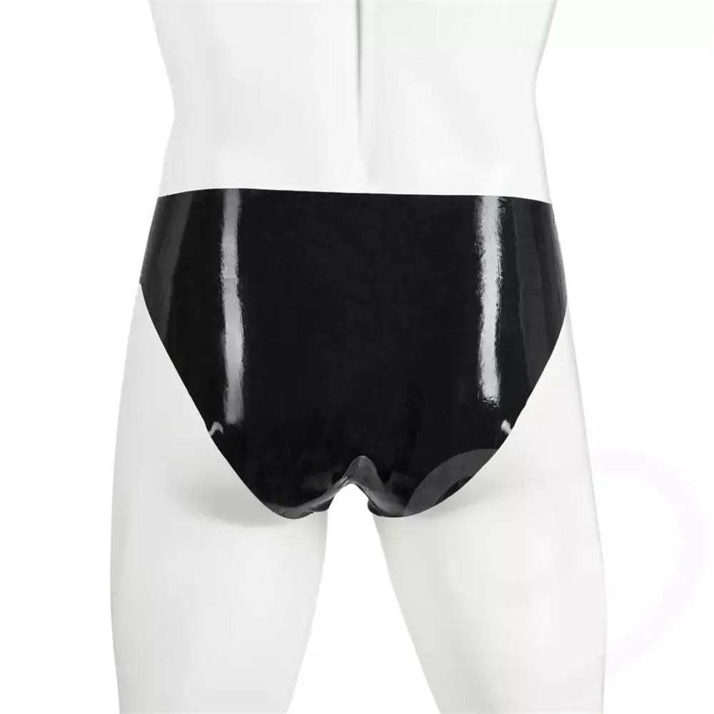 Heren open peniszakje slips heldere PVC lederen onderbroek erotische homo crotchless lingerie lage taille ondergoed clubwear slipje