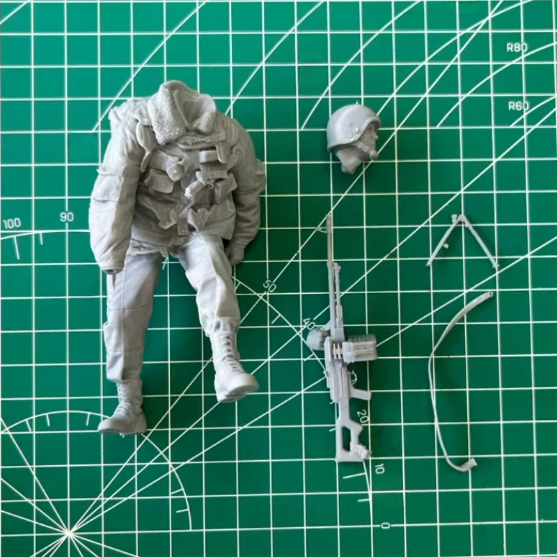Kit de figurines en résine moulée sous pression, échelle 1/16, soldat des troupes internes russes avec mitrailleuse (sans camion), non assemblé et non peint