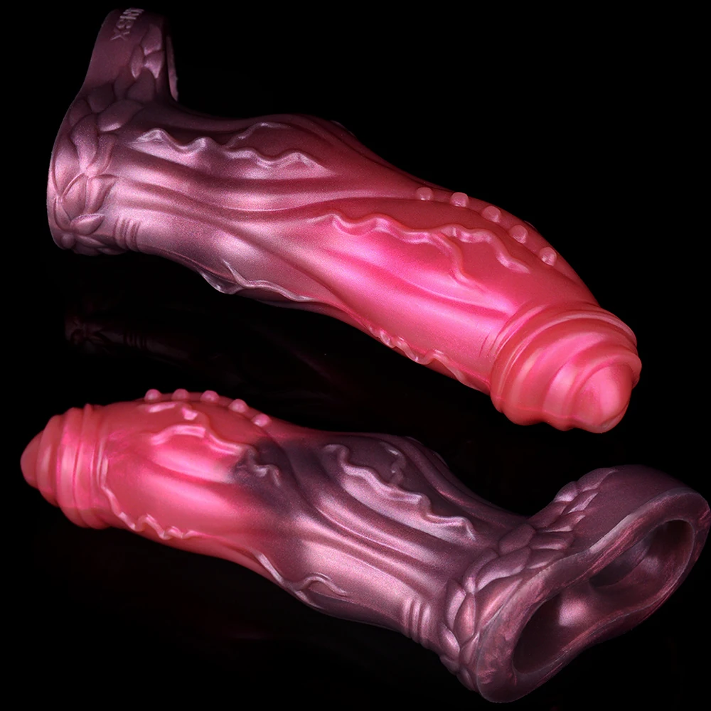 NNSX Enlargers Dog Knot Sheath Silicone Penis Sleeve Foreskin Delay Ejaculation Penis Cover Dildo Extender Anal Sex Toys for Men