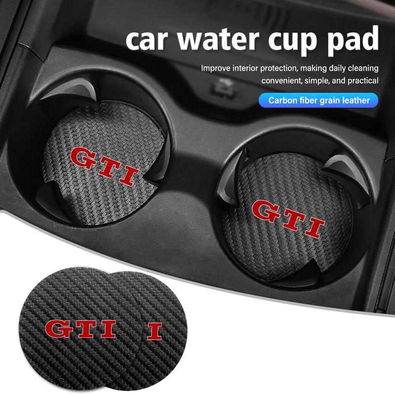 2pcs Car Water Cup Holder Mat Anti Slip Insert Coasters Pads For Volkswagen Golf 4 5 6 7 GTI Tiguan Passat B5 B6 B7 CC Jetta MK5