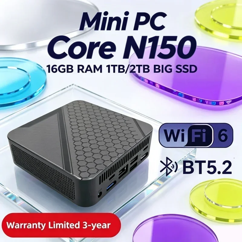2026 Swift Core N150 MINI PC Windows 11 Smooth Touch Pocket Sized Console RAM 1TB SSD WIFI 6 BT5.2 4K HD Mini Verse
