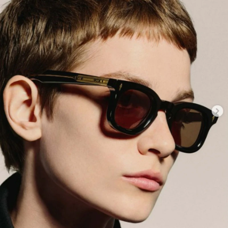 

Handmade High Quality Thick Acetate Square Vintage Sunglasses DEVAUX For Men Women Designer Brand Fshion Eyeglasses Uv400