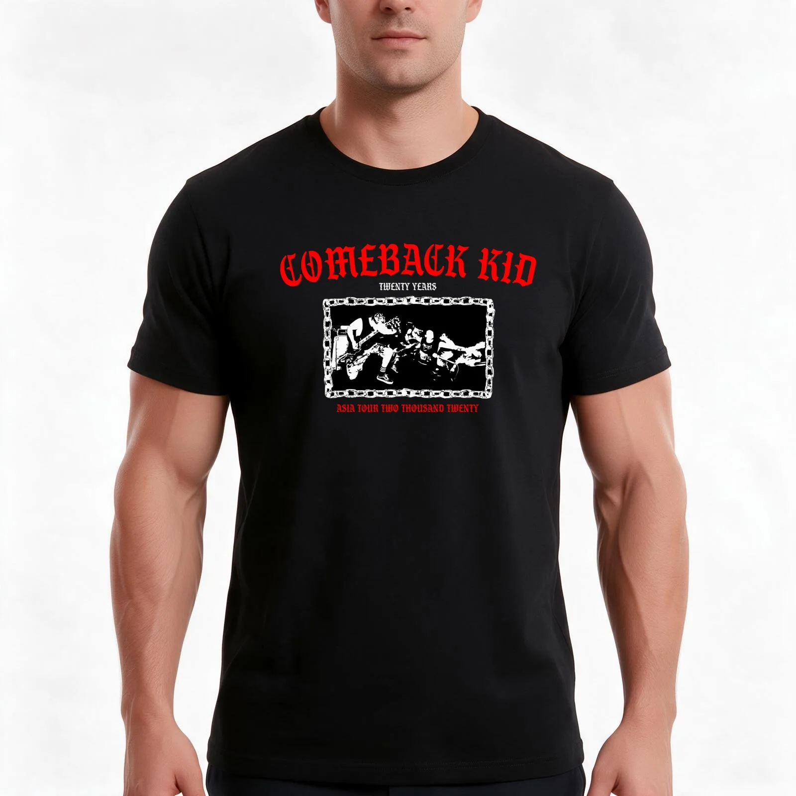 Comeback Hardcore Punk, Asia tour Punk T-Shirt, Summer Casual Cotton Tee, Oversized Streetwear Tops, Vintage Graphic Print