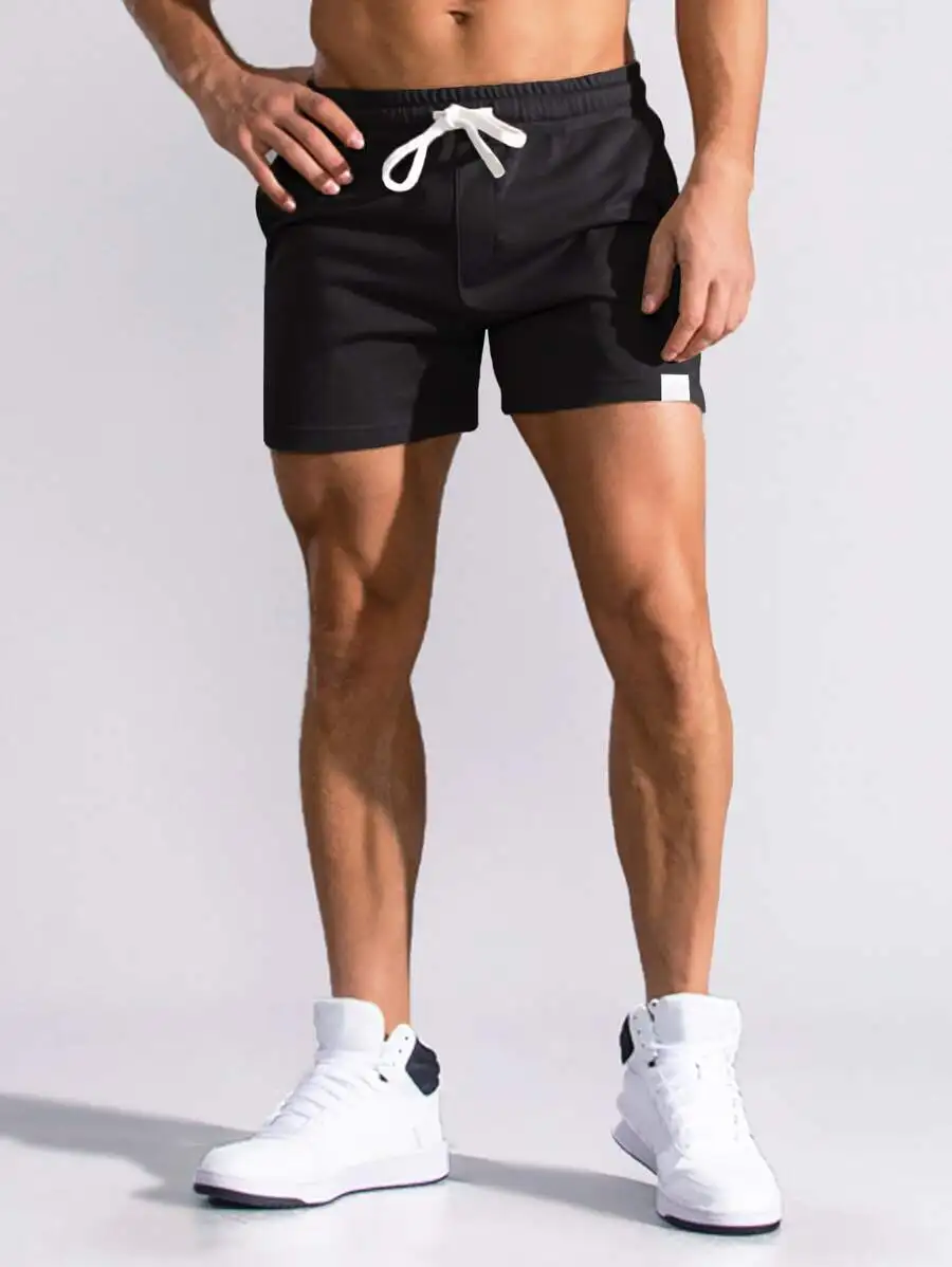 Manfinity Homme Men Patch Detail Drawstring Waist Shorts