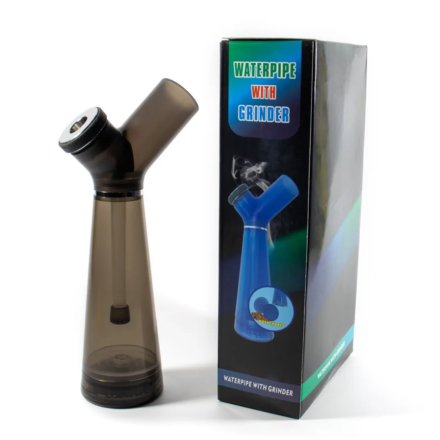 

WE PUFF 2 In1 Acrylic Shisha Water Pipe Grinder Kit Built In Filter Pipes Smoking Grass Removable Tobacco Crusher Hookah Set