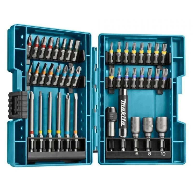 Imagem -06 - Makita B55697 Conjunto de Bits de Parafuso Colorido 43 Peças de Metal Driver Clamshell C-form & E-form Acessórios para Ferramentas Elétricas