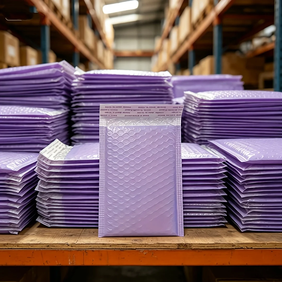 20pcs Purple Bubble Mailers 10.92×19.05cm Padded Bubble Envelopes Small Business Shipping Packaging for Idol Photos