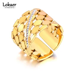 Lokaer Stainless Steel Hollowed Geometric Handmade Metal Cut Ring For Women Personalized Waterproof Jewelry Free Shipping R23064