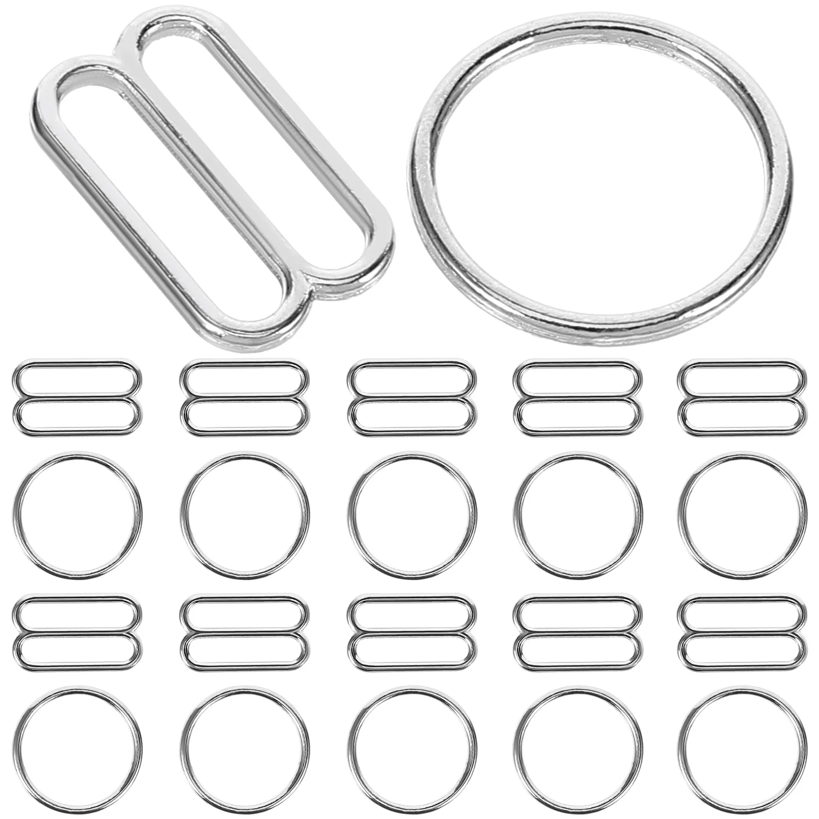 

20 Pairs Bra Strap Clips Adjuster Swim Suit Bathing Replacement Adjustable Silver