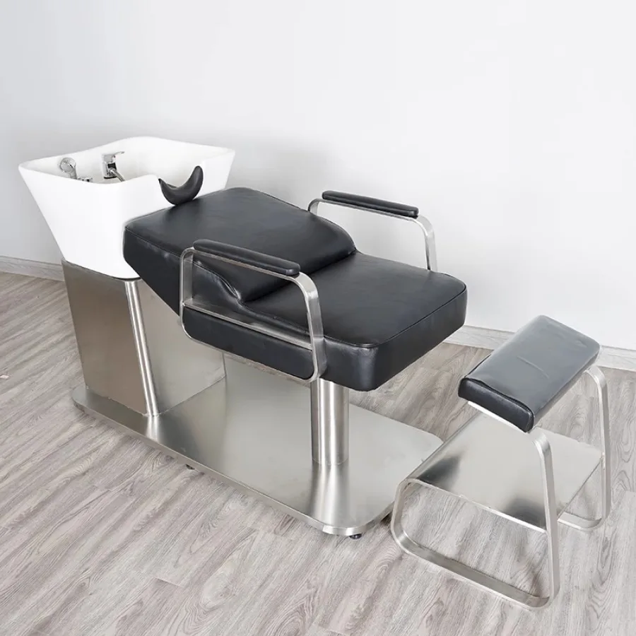 Barber Equipment Shampoo Chair Basin Head Spa Luxury Washing Hair Bed Shampoo Chair Reclining Mobile Potable Cadeira Salon Chair