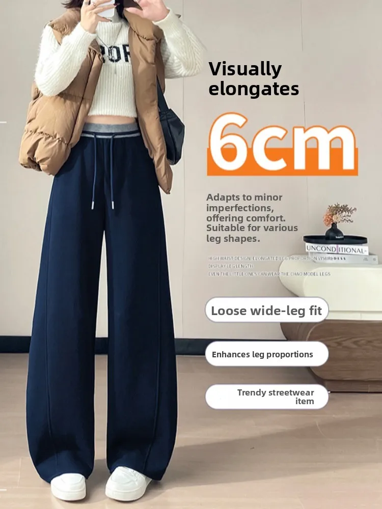 American Deep ey Camere Banana Sweatpants Dames herfst winter Thiened Fce hoge taille broek met rechte pijpen en wijde pijpen