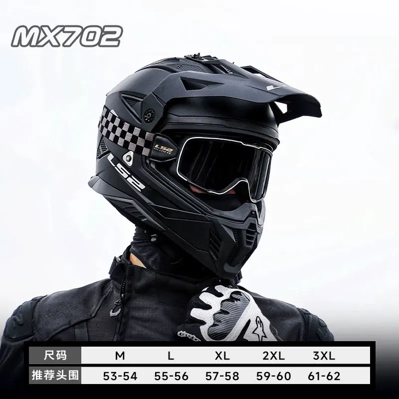 

LS2 PIONEER II Motorcycle Dual Lens Full Helmet Original MX702 Off-Road Helmet Universal Motocross Casco ECE Certification