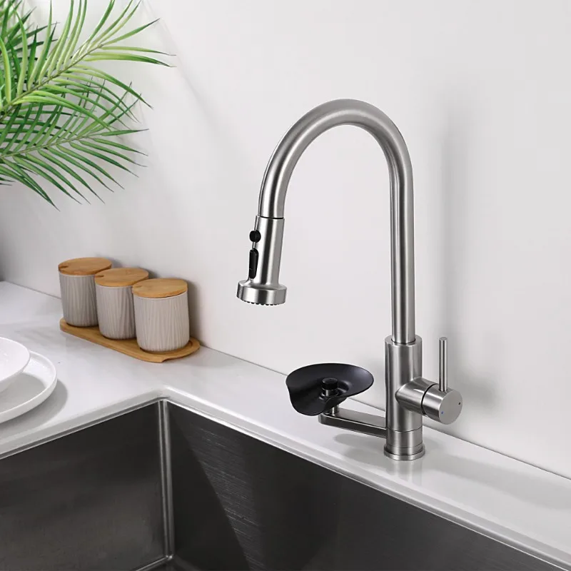 

Kitchen faucet pressure type glass washer high arc pull down spray 3function spray mode single handle sink faucet durable faucet