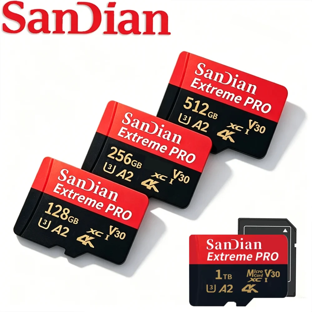 2026 1TB Speicherkarte 512GB Micro TF SD-Karte 128GB 256GB Micro TF SD Hochgeschwindigkeits-U3 Mini-TF-Karte für Handy/Kamera/Mac