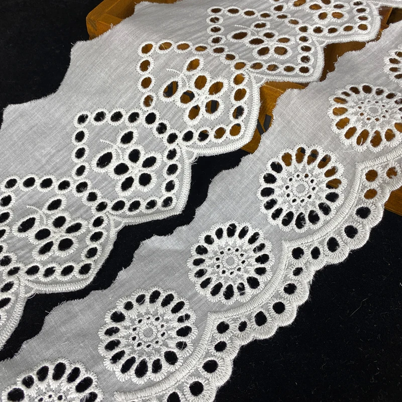 Custom Made Lace Accessories, Dress with Skirt Decoration, Collar Embroidery, Hollow Cotton Thread, Edge Fabric Material, New