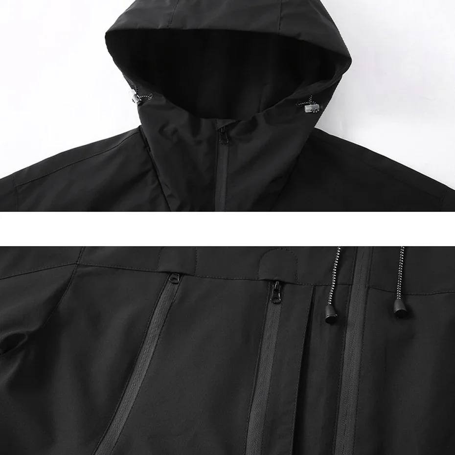 Wasserdichte Windjacke Jacke Männer 10XL Plus Größe Camp Jacke Cargo Mantel Mode Lässig Einfarbig Jacken Männlich Große Größe 10XL