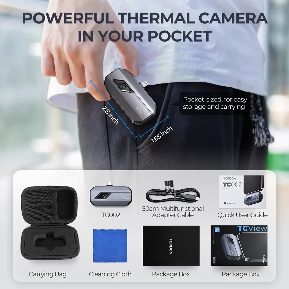 New TOPDON TC002 Car Infrared Thermal Imager Imaging Camera IOS Use Thermography Measurement Mobile Smartphone