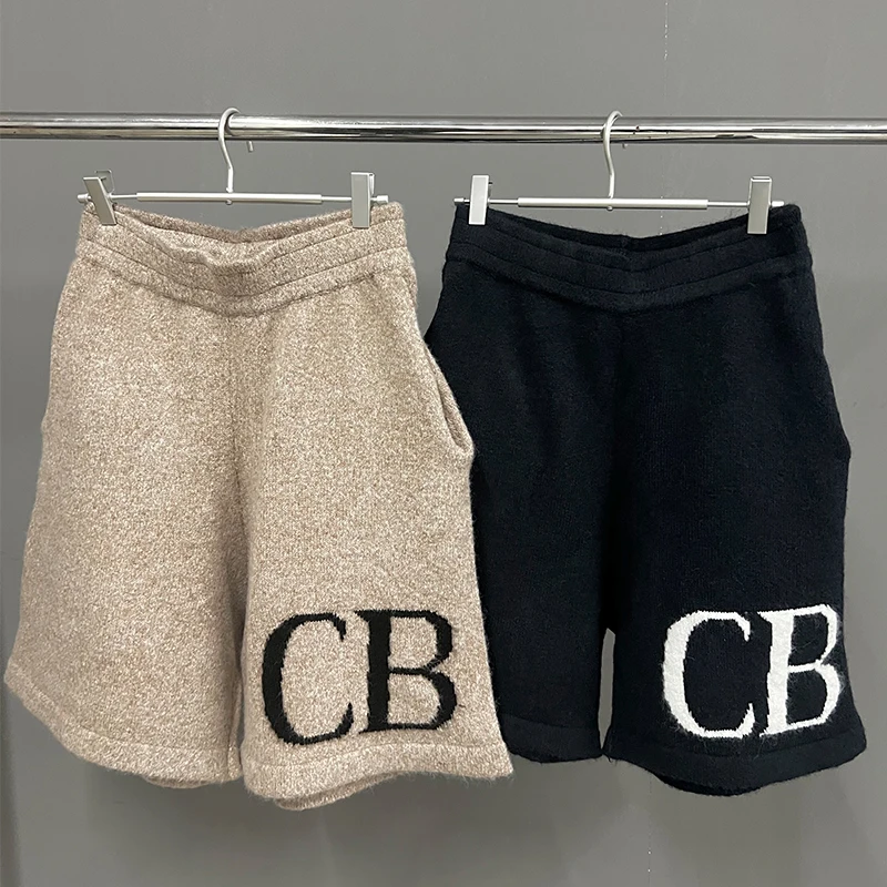 

Cole Buxton American Casual Letter Logo Tassel Loose Knitted orts Five-Quarter Length Men's Trendy Spring Summer orts