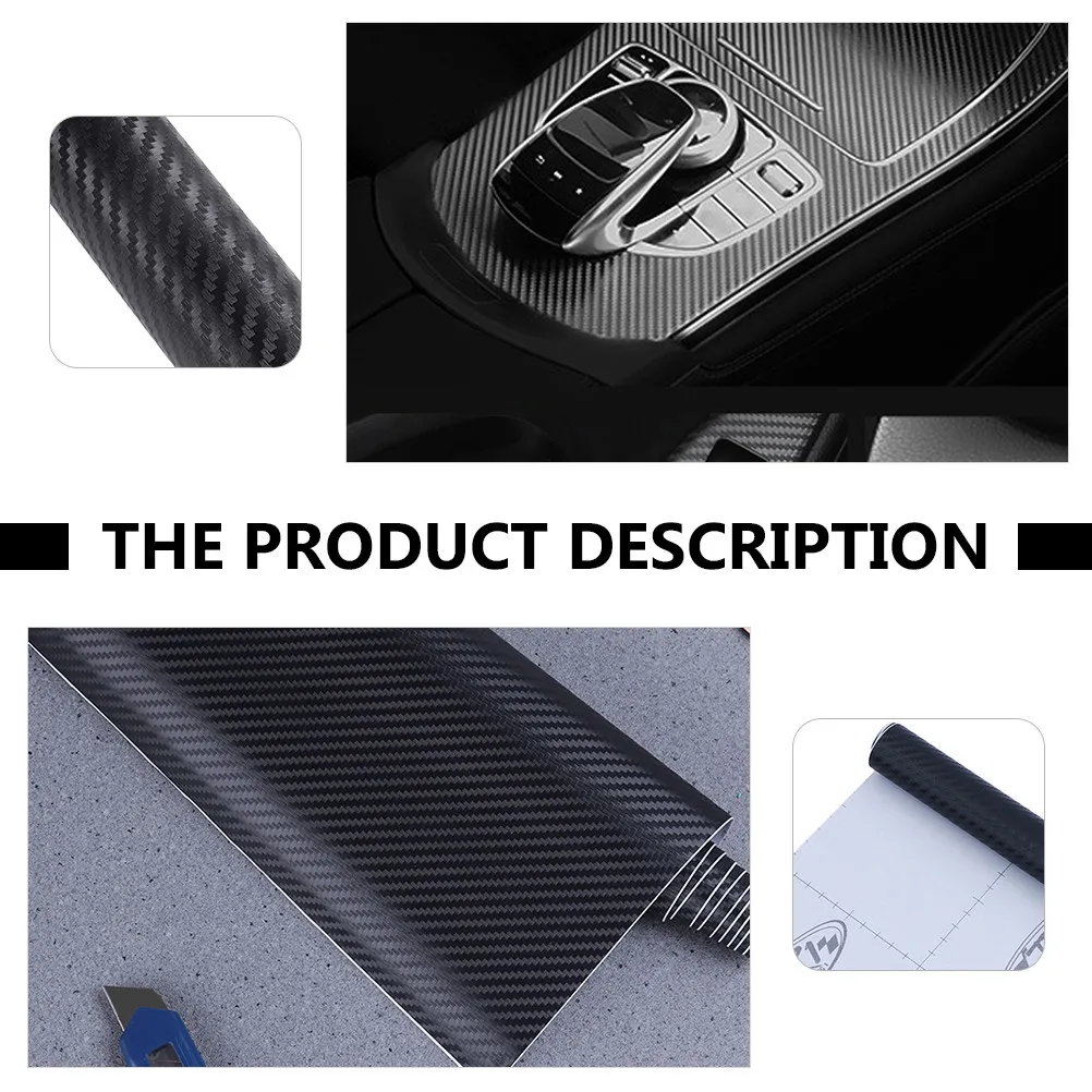 1 Roll 4D Carbon Fiber Interior Film Easy Install Car Inner Wrap Sticker Protective Scratch Resistant Car Interior Decor Film
