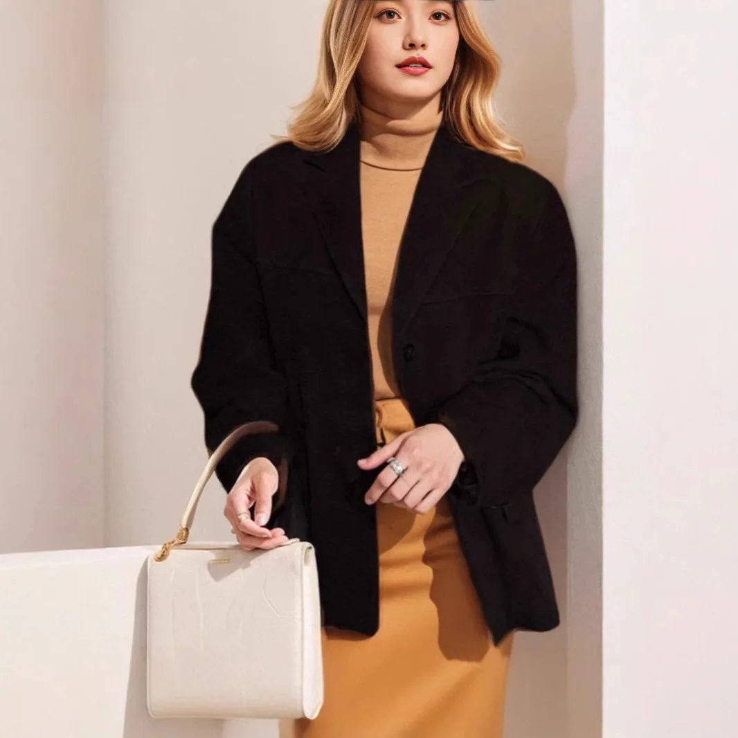 Women's Jackets 2025 New Autumn Women's Clothing Temperament Retro Brown Loose Pocket Long-sleeved Suit Jacket For New Outerwear