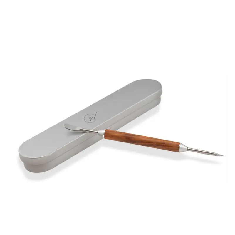 AIRFLOW Coffee Pulling Needle Rosewood Handle Carving Needle Fancy Pulling Needle Double Head Espresso Accessories