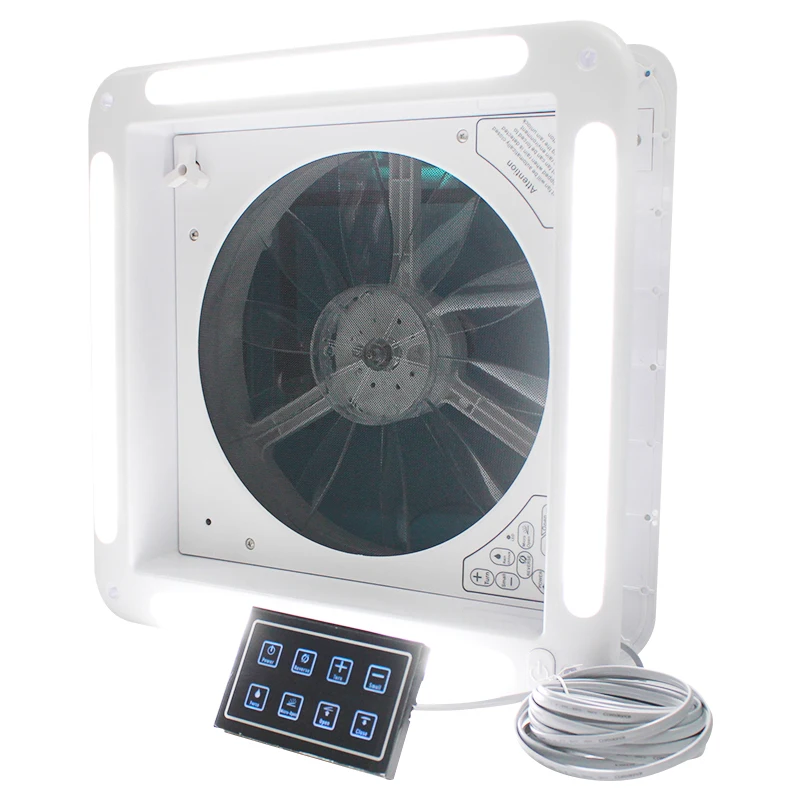 TYTXRV 14'' UV Resistance12V Electric Control with LED Light and Touching Screen Panel RV Vent Fan