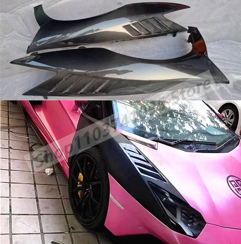 Real Carbon Fiber Front Side Body Kit Fender Vent Cover For Lamborghini Aventador LP700 LP720 LP750