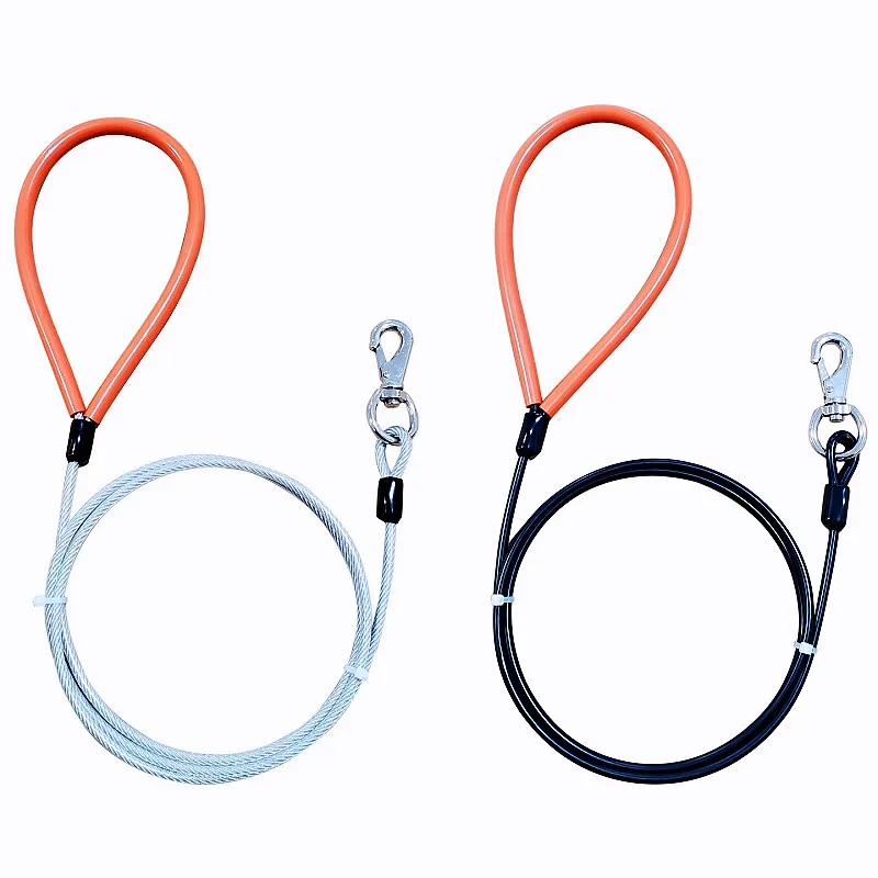 Dog Leash Steel Wire Dogs Chain Anti-Bite Leash for Dog Walking Traction Rope 2m Long Chew Proof Dogs Leashes Pet Accessories