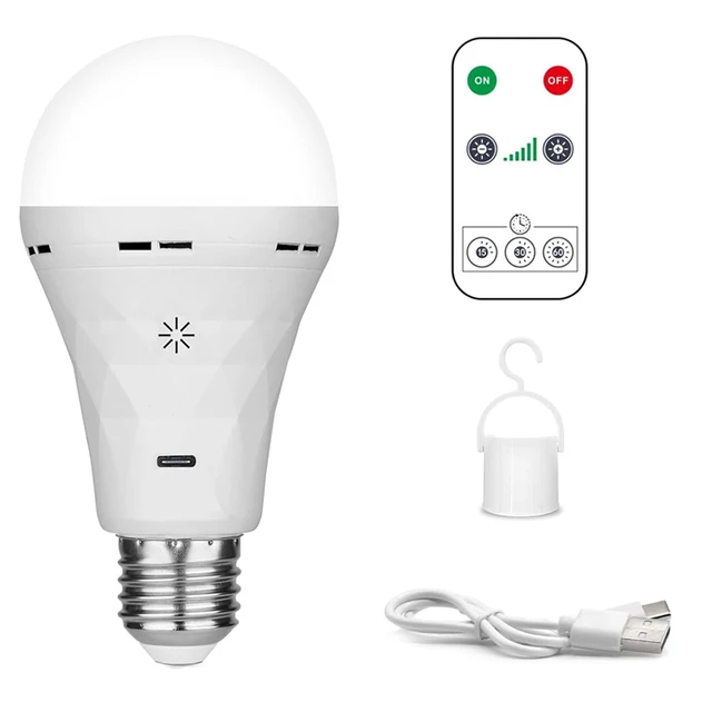 Żarówka LED USB e27 Żarówka akumulatorowa Inteligentna żarówka akumulatorowa Sterowanie dotykowe Ściemnialne żarówki LED z rozrządu