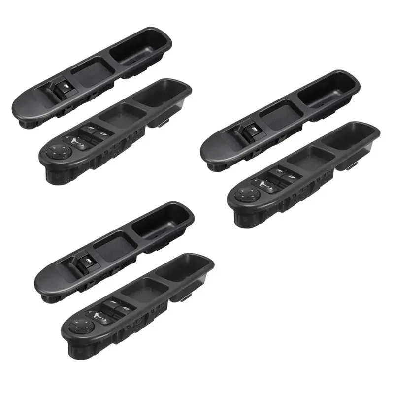 AASS-6Pcs Driver Side + Passenger Side Electric Power Window Control Switch For 207 2007-2015 6554QC 6490HQ 6554HJ