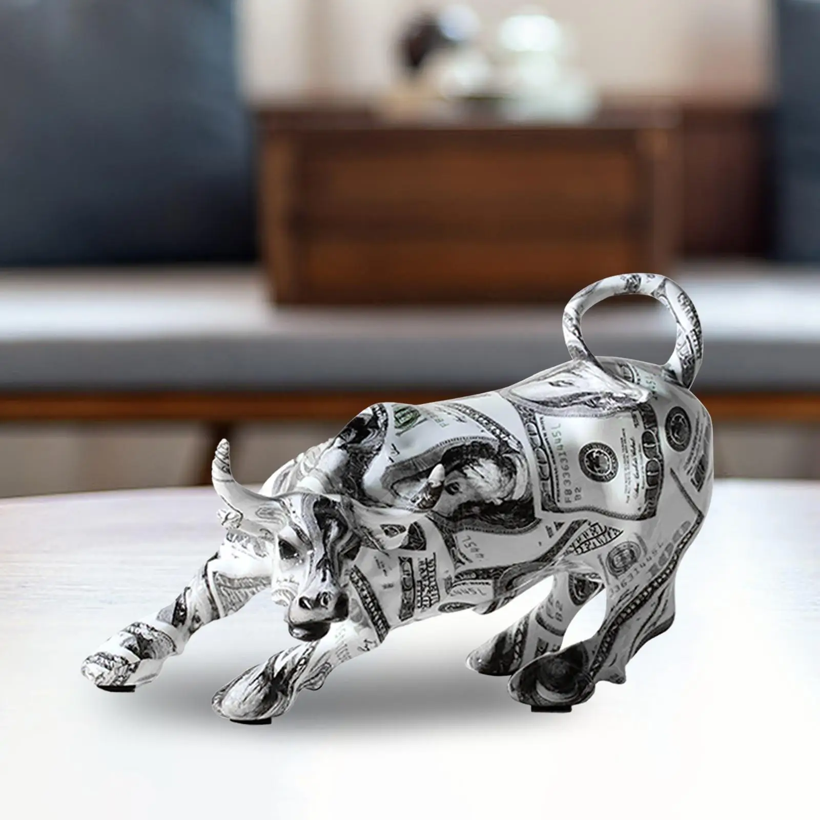 Ox Statue Collection Creative Desktop Ornament Decorative Buffalo Figurine for Desk Cabinet Entrance Bookshelf Housewarming Gift