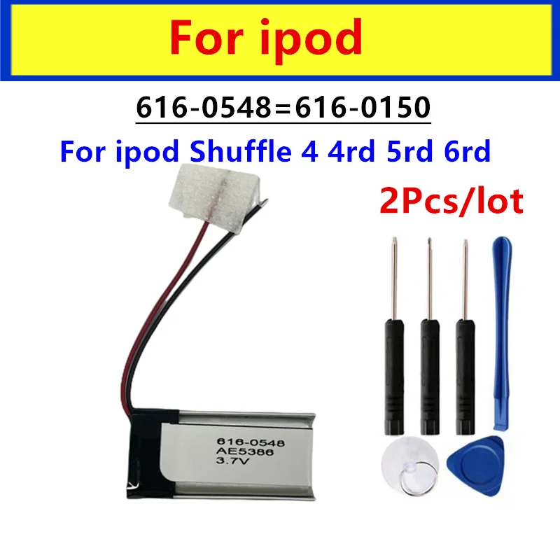2pcs/lot 616-0548 Replacement Battery 616-0150 For ipod Shuffle 4 4rd 5rd  6rd Generation 4 5 6 AE5386 + Free Tools - AliExpress 509
