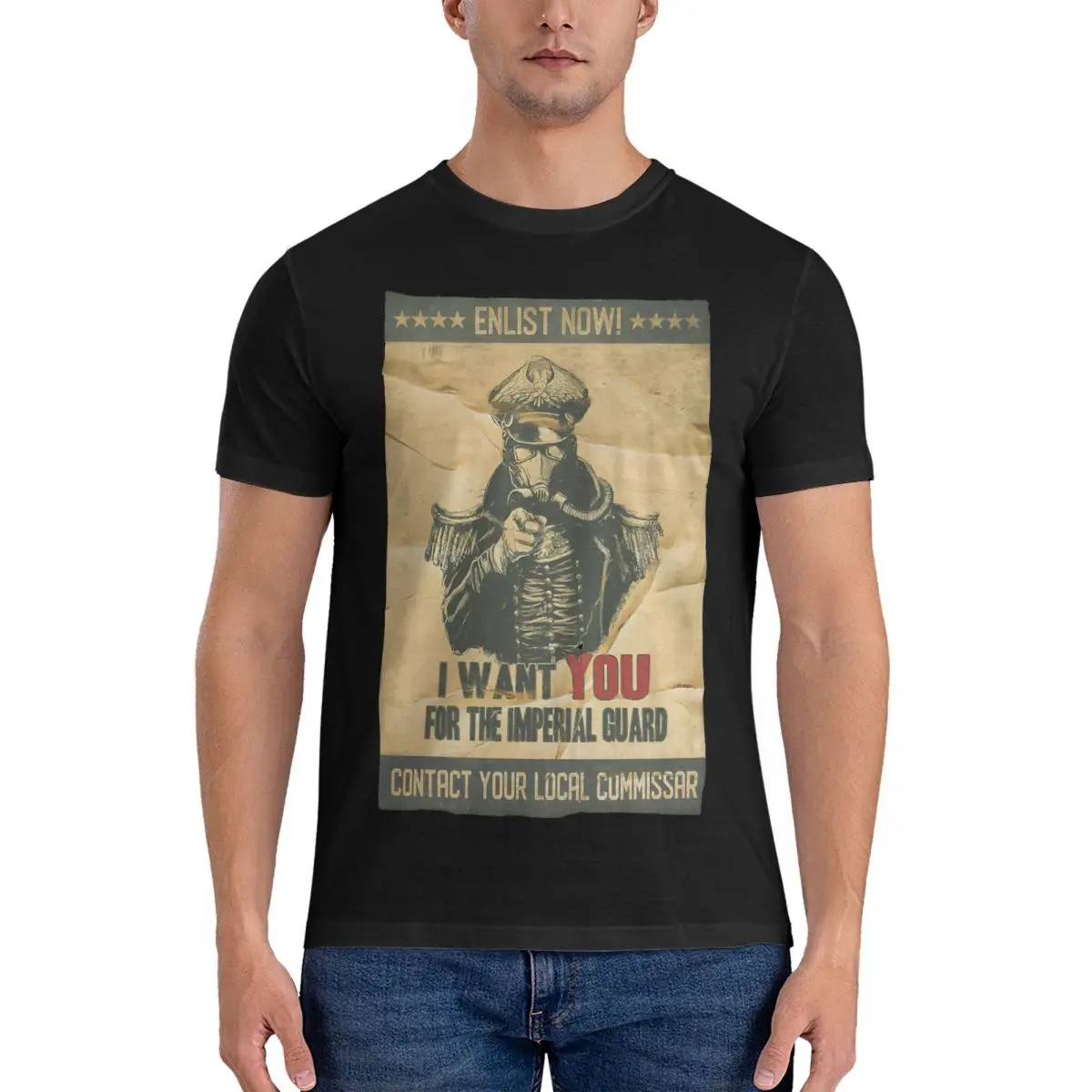 

Imperial Guard Recruitment Poster Humor Tee Shirts Short Sleeve W-Warhammer 40k T Shirts Crewneck Clothing Summer