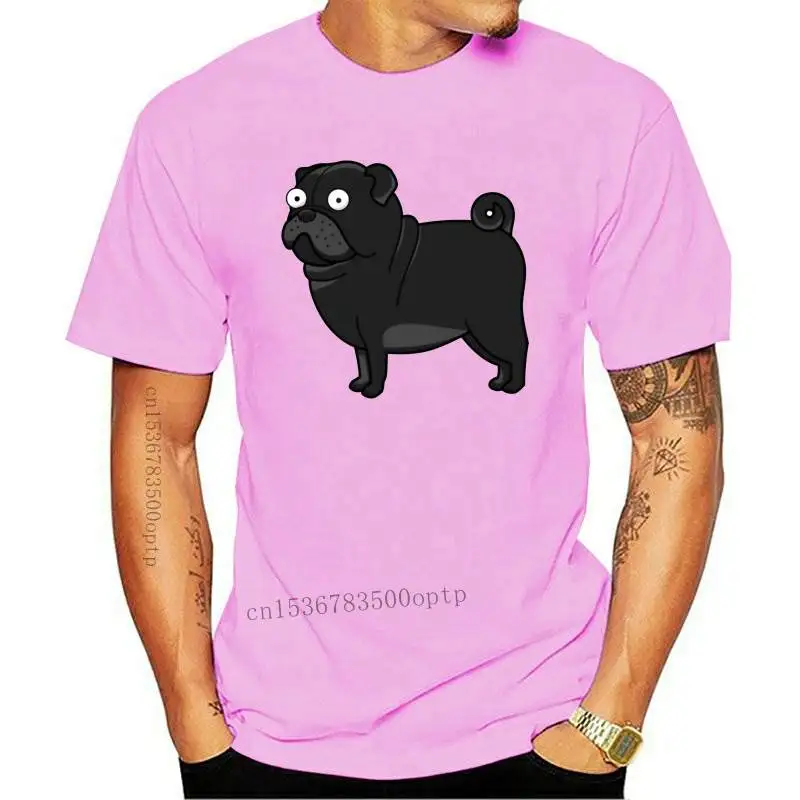 New Trendy Creative Graphic T-shirt Top BASEBALL SHIRT WITH PUG DOG BLACK CARLINO Men Printing Short Sleeve Tshirt trend